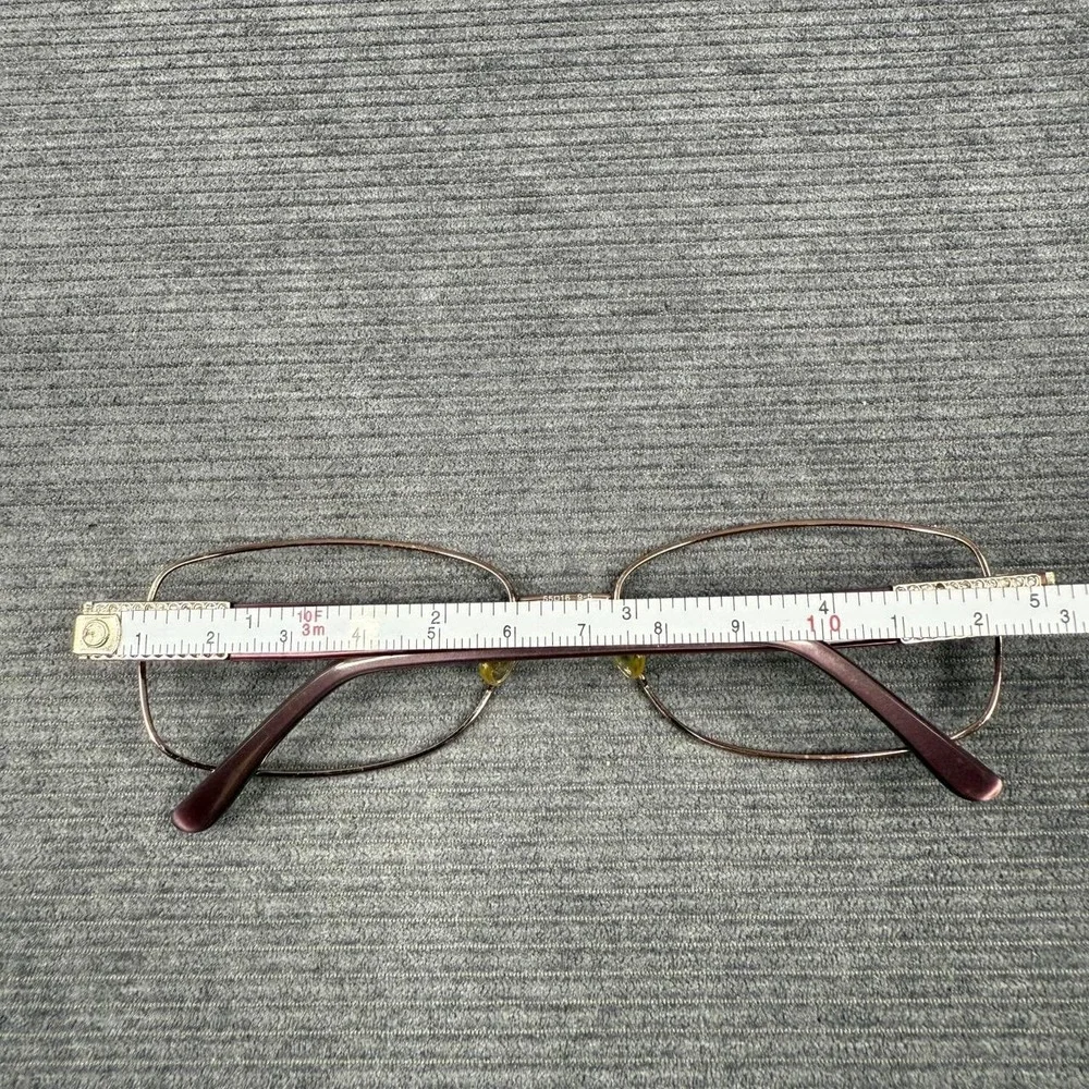 Saks Fifth Avenue 303 0S8R Burgundy Metal Eyeglass Frames Rhinestone 55-16-135